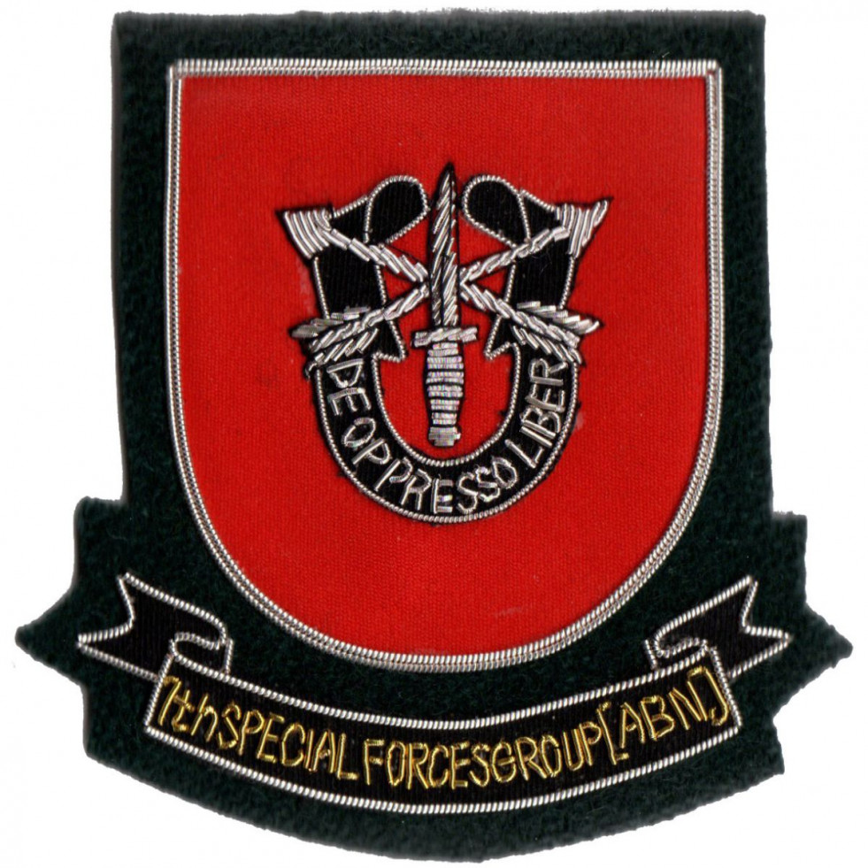 Parche del 7º Grupo de Fuerzas Especiales del Ejército estadounidénse. Foto: U.S. Army.