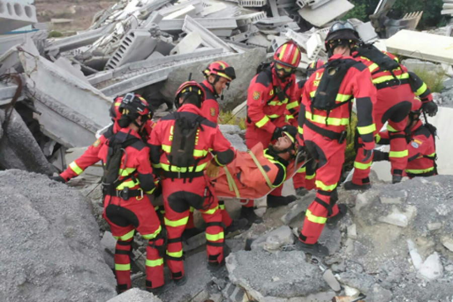 Simulacro de rescate ante una emergencia. Foto. UME