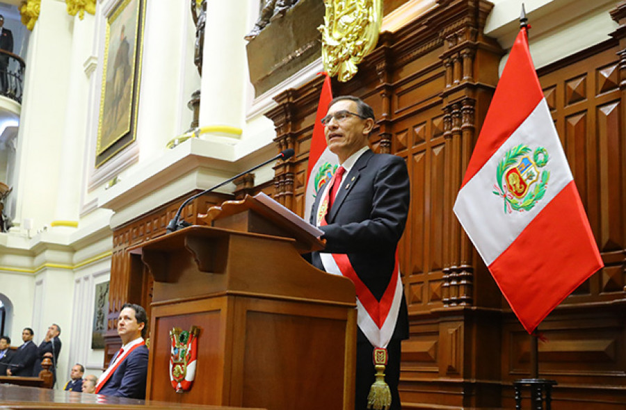 El presidente Martín Vizcarra en su primer discurso por Fiestas Patrias. Foto: Presidencia del Perú.