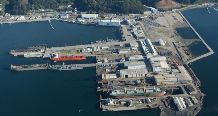 Vista aérea instalaciones de Asmar en Talcahuano. Foto: Asmar
