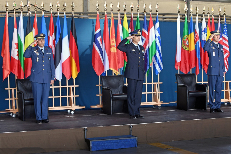 Ceremonia de relevo al frente del segundo escuadrón del Componenete E3A. Foto: Emad