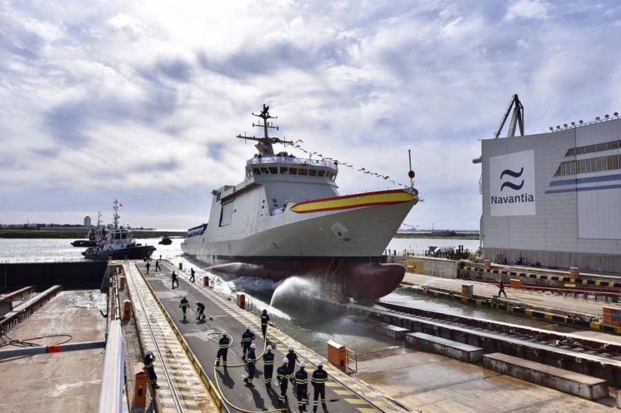 Botadura del BAM Audaz. Foto: Navantia