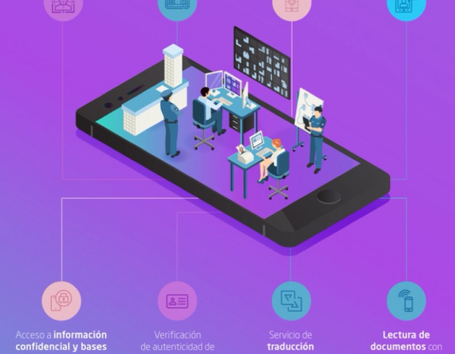 Funcionalidad de la app Minsait SmartCop. Foto: Indra