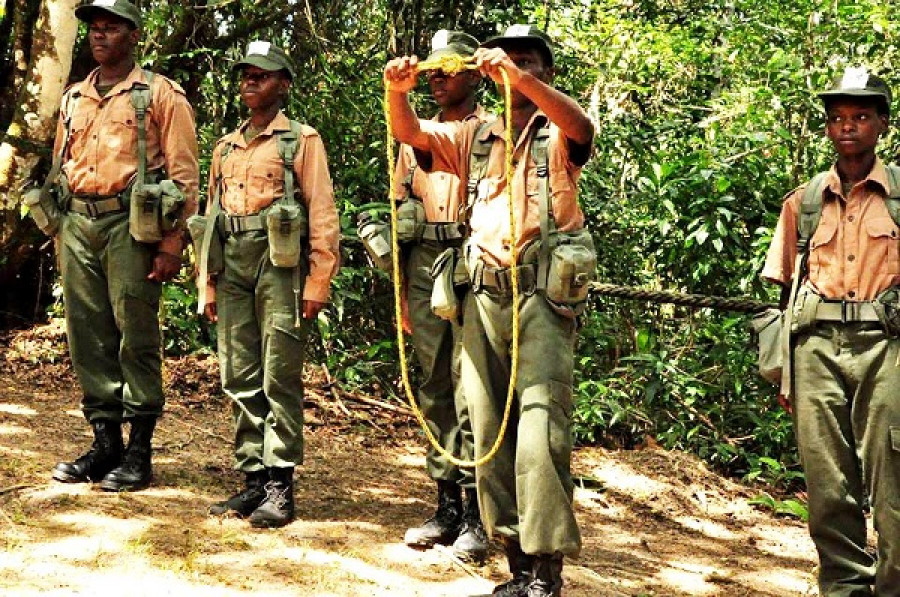 Milicianos guyaneses entrenándose en prácticas de combate en la selva. Foto: Guyana Defence Force.