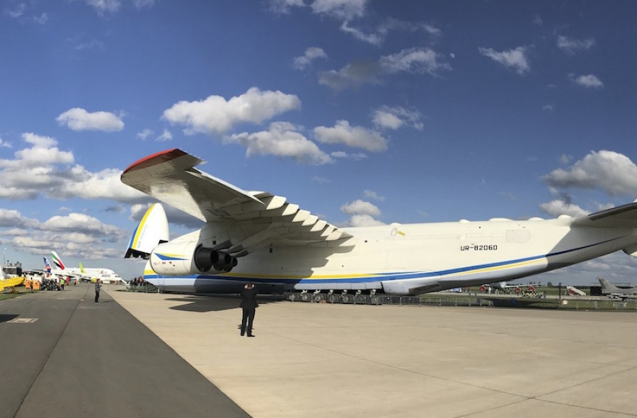 Antonov AN-225 en la feria ILA 2018 de Berlín. Foto: Antonov
