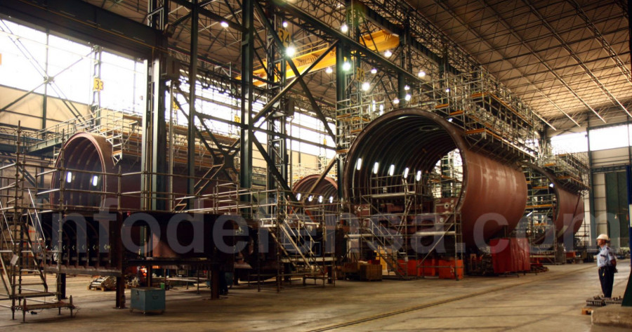 Construcción de los submarinos S-80. Foto: Ginés Soriano
