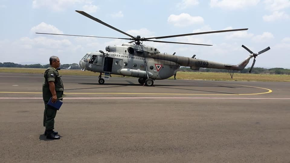 El helicóptero MI-17 en Nicaragua. Imagen Secretaria de Relaciones Exteriores