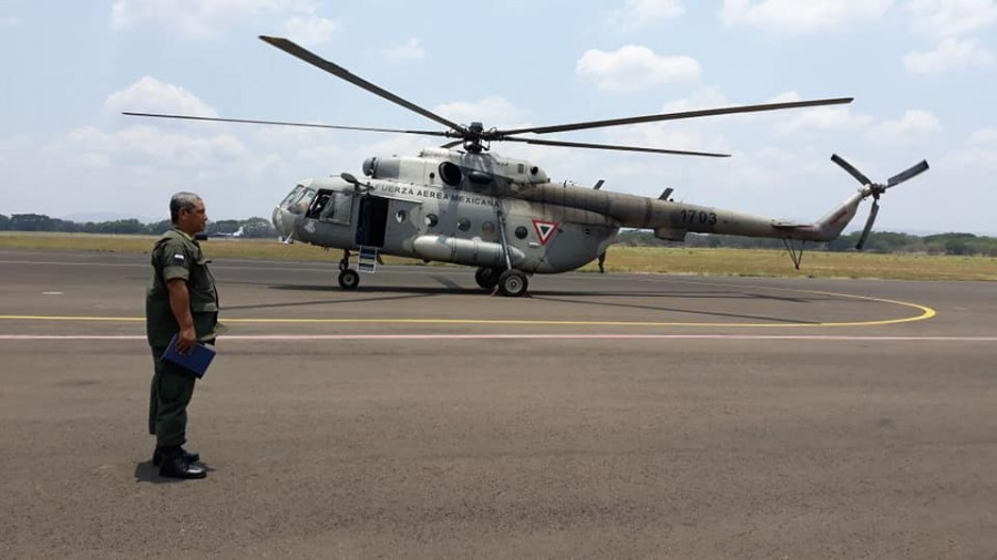 El helicóptero MI-17 en Nicaragua. Imagen Secretaria de Relaciones Exteriores