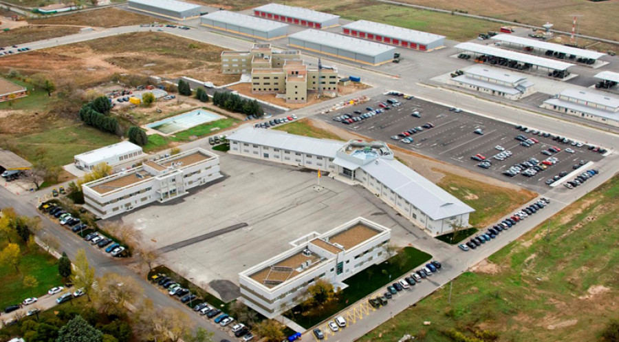 Vista área de las instalaciones en la base de Torrejón de Ardoz. Foto: UME