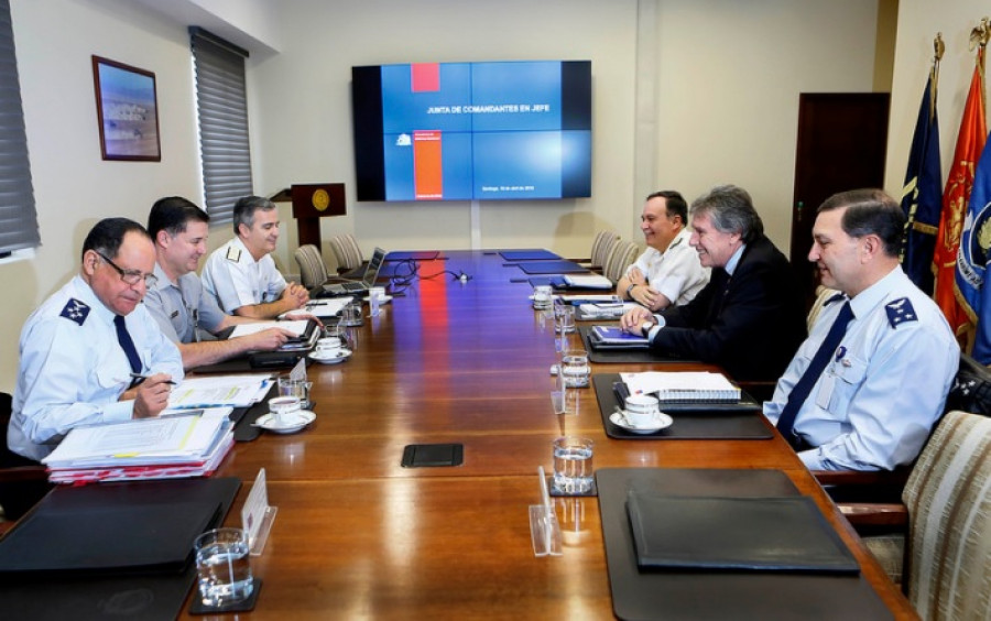 Primera Junta de Comandantes en Jefe del 2018. Foto: Ministerio de Defensa de Chile.