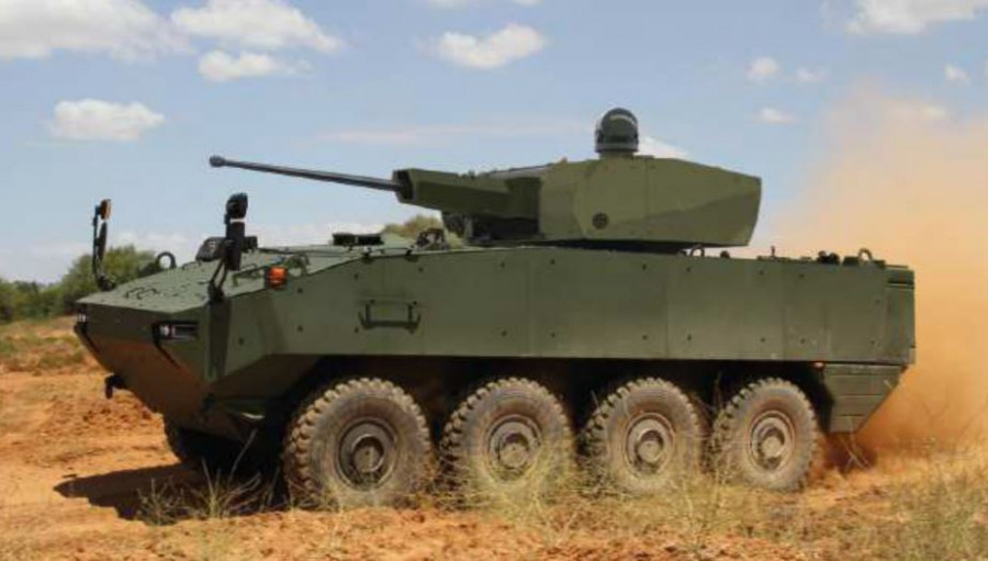 Recreación de la plataforma Piraña IFV con la nueva torre. Foto: GDELS