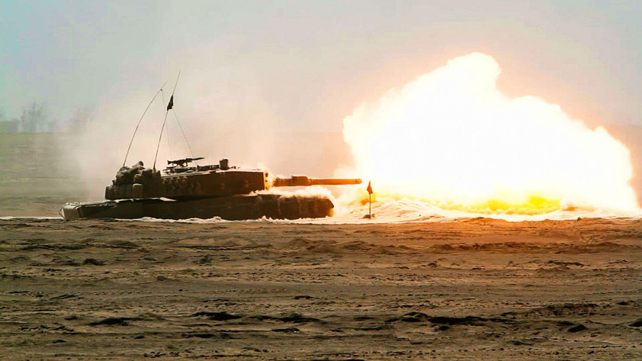Evaluación de tiro de tanque efectuado por tripulación de tanque Leopard 2A4. Foto: Ejército de Chile