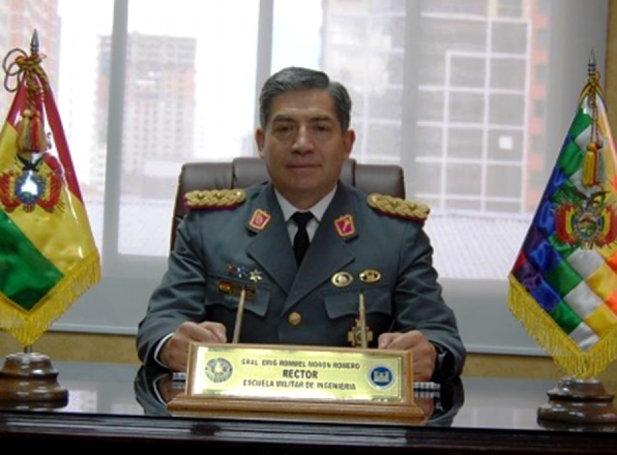 General Rommel Morón Romero, rector de la EMI. Foto: Escuela Militar de Ingeniería de Bolivia.