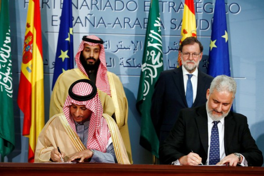 Firma de la declaración entre Navantia y Arabia Saudí el pasado mes de abril. Foto: Navantia