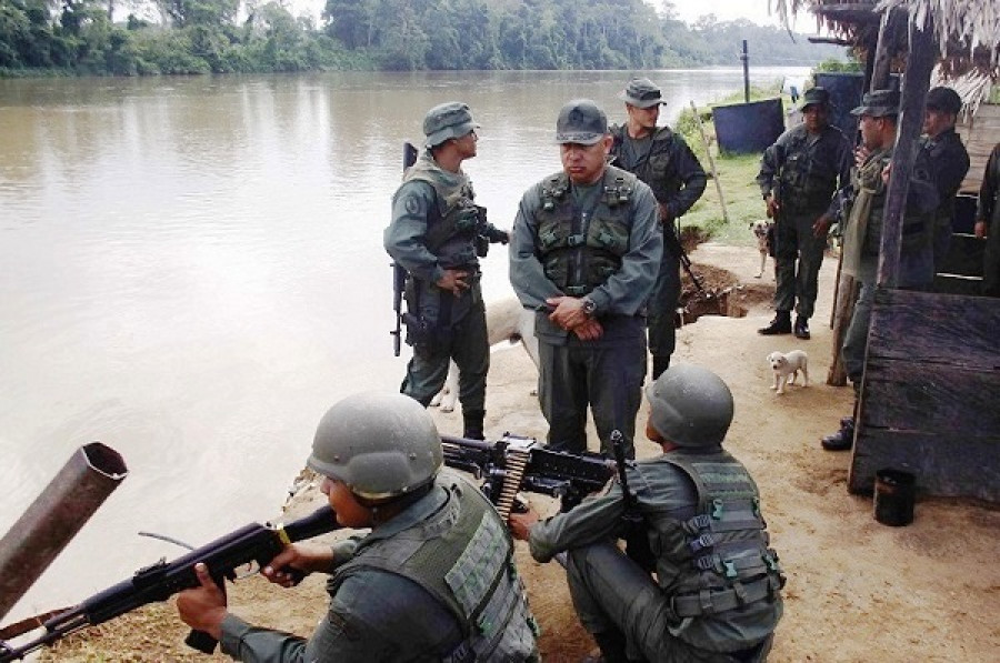 Puesto fluvial de la Infantería de Marina en el río Catatumbo, afluente del lago de Maracaibo. Foto: Infantería de Marina de Venezuela.