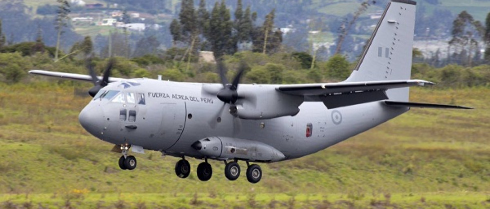 Uno de cuatro transportes C-27J Spartan de la Fuerza Aérea del Perú. Foto: Leonardo.