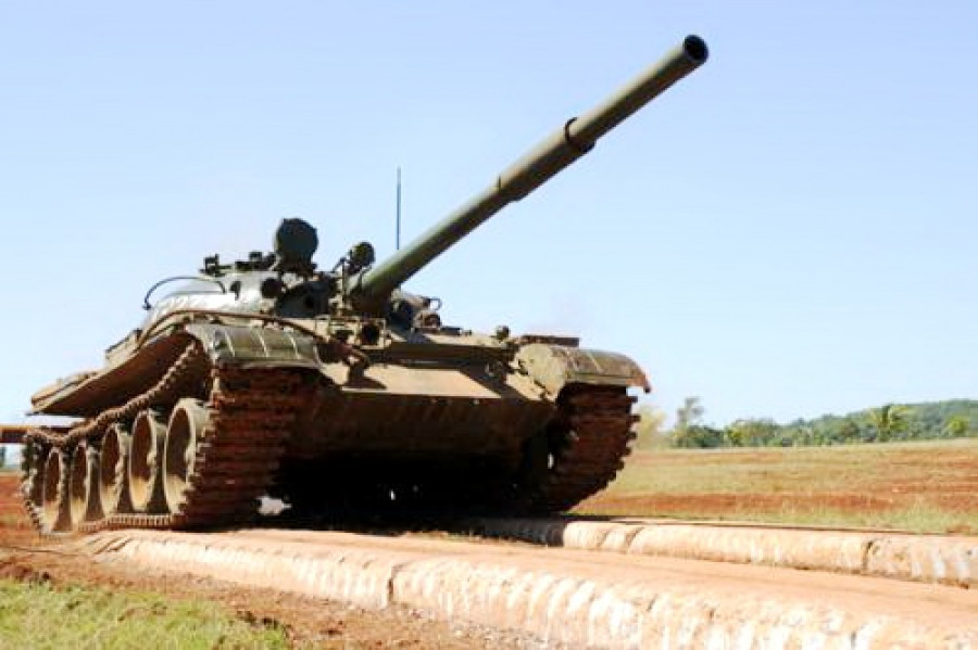 Tanque mediano T-55 del Ejército cubano. Foto: Fuerzas Armadas Revolucionarias.