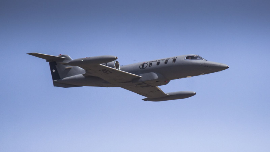 Bombardier Learjet 35A del Servicio Aerofotogramétrico de la FACh. Foto: Issan Valenzuela.