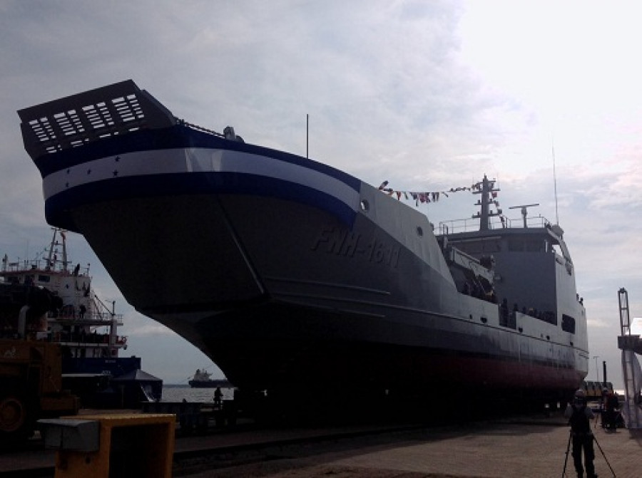 El buque BAL-C que Cotecmar construyó para Honduras. Foto: Ministerio de Defensa Nacional de Colombia.