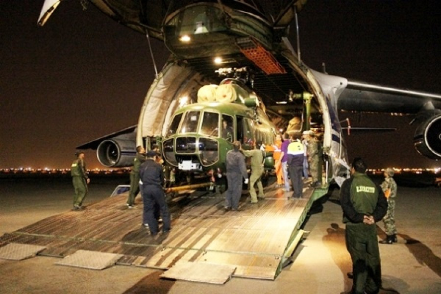 Arribo al Perú de un lote de helicópteros Mi-171SH en 2014. Foto: Ejército del Perú