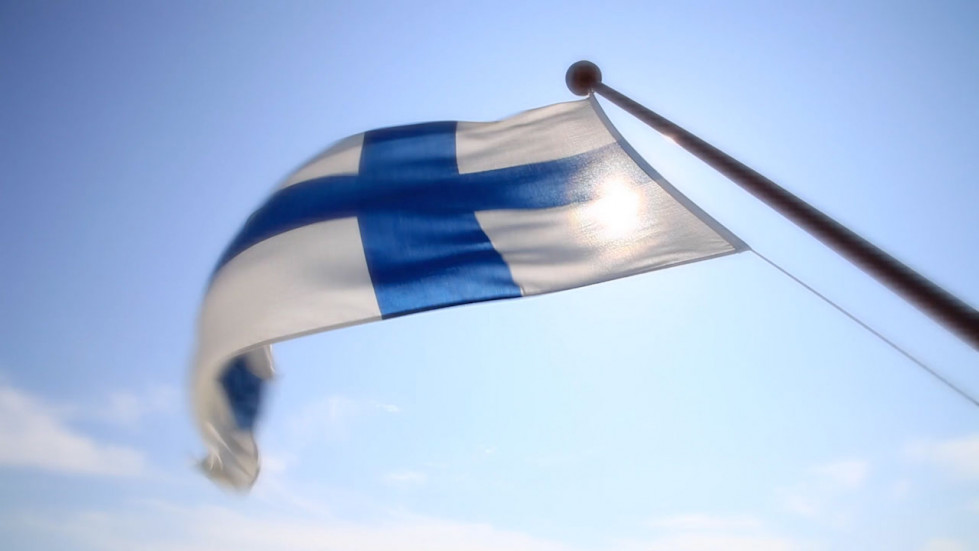 Bandera finlandesa. Foto: Ministerio de Defensa de Finlandia