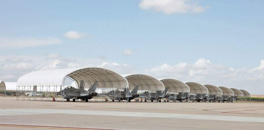Nuevos refugios para los F-18. Foto: Ejército del Aire