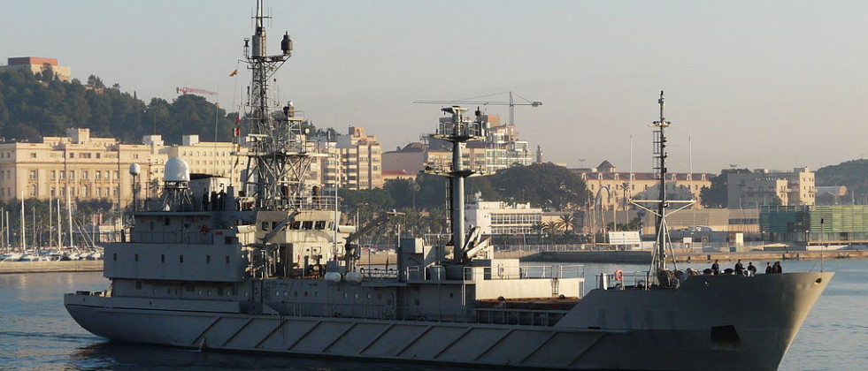 Buque Alerta de la Armada española, especializado en tareas de inteligencia. Foto: Antonio Galán Cees