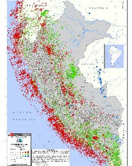 Mapa Sísmico del Perú. Foto: Ministerio del Ambiente del Perú.