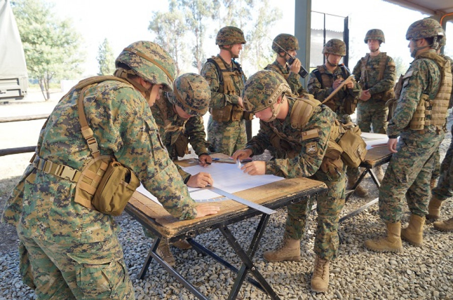 Alféreces alumnos en el Campo de Instrucción y Entrenamiento General Bari. Foto: Comando de Educación y Doctrina Ejército de Chile