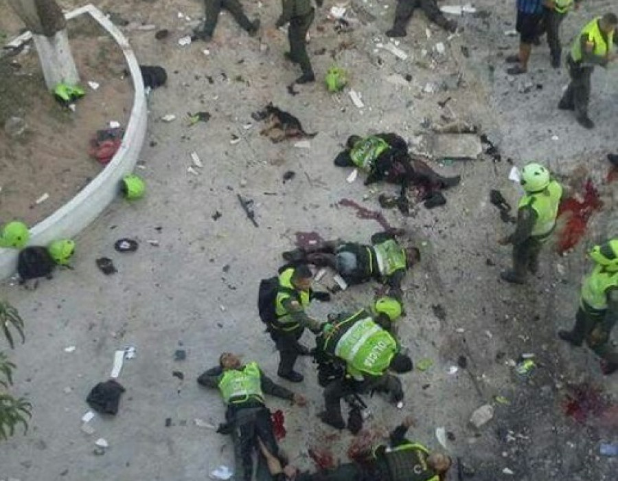 Momentos después del atentado en Barranquilla. Foto hps.com.co