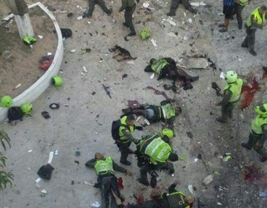 Momentos después del atentado en Barranquilla. Foto hps.com.co