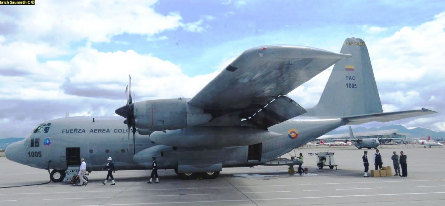 Avión C-130H Hercules´de la Fuerza Aérea Colombiana. Foto: Erich Saumeth C.Infodefensa.