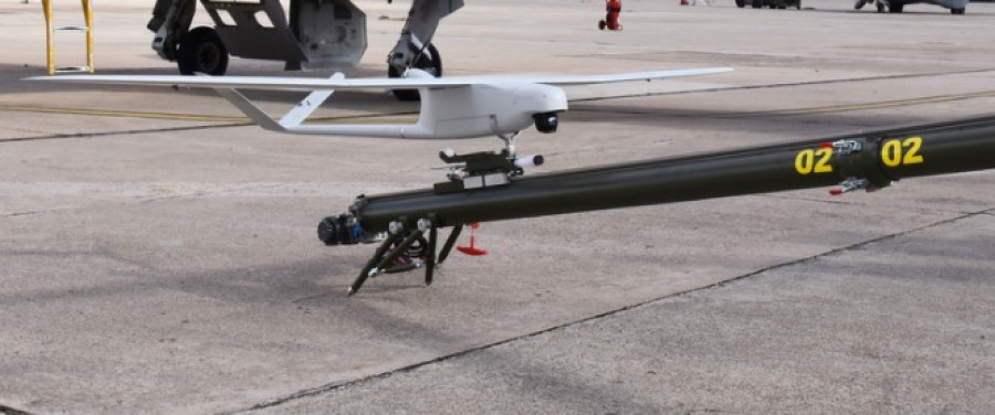 RPAS Tucán sobre su sistema de propulsión. Foto: Ejército del Aire