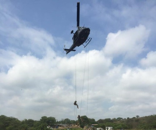 Una de las pruebas realizadas durante el ejercicio. Foto: FAP