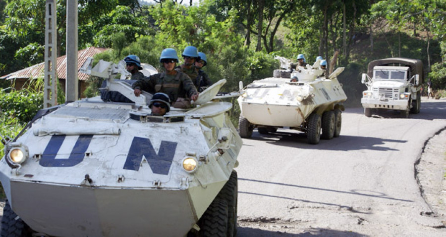 Carros Mowag Famae Piraña 6x6 del Ejército de Chile en Minustah. Foto: Estado Mayor Conjunto de Chile