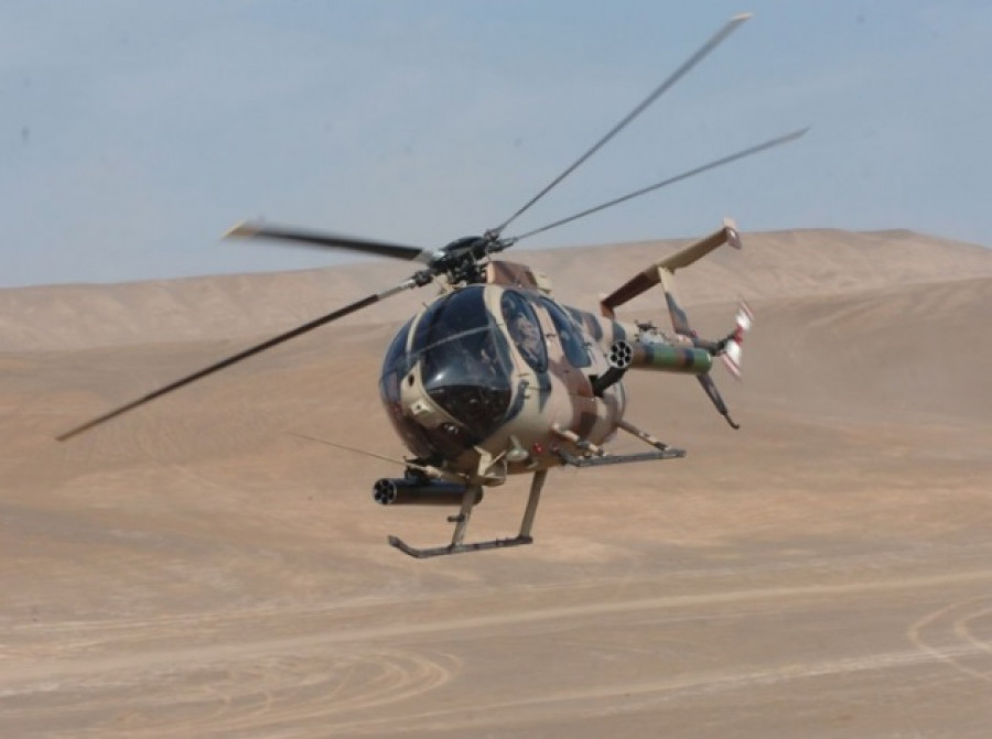 Helicóptero de reconocimiento armado MD-530 Defender. Foto: Ejército de Chile.