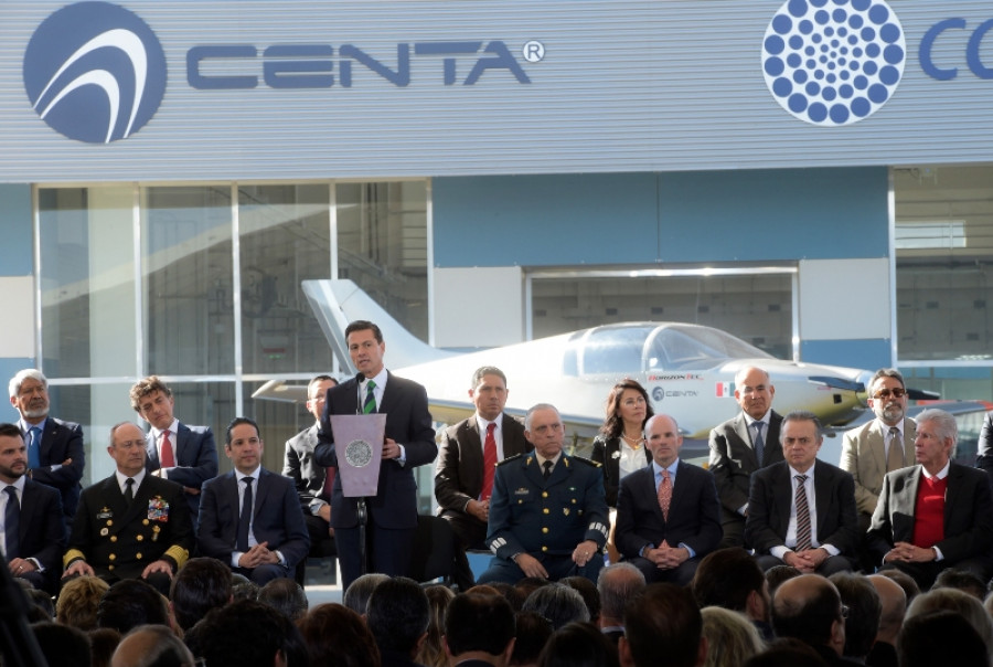 Inauguración del el Edificio del Centro Nacional de Tecnologías Aeronáuticas. Imagen: Presidencia México.