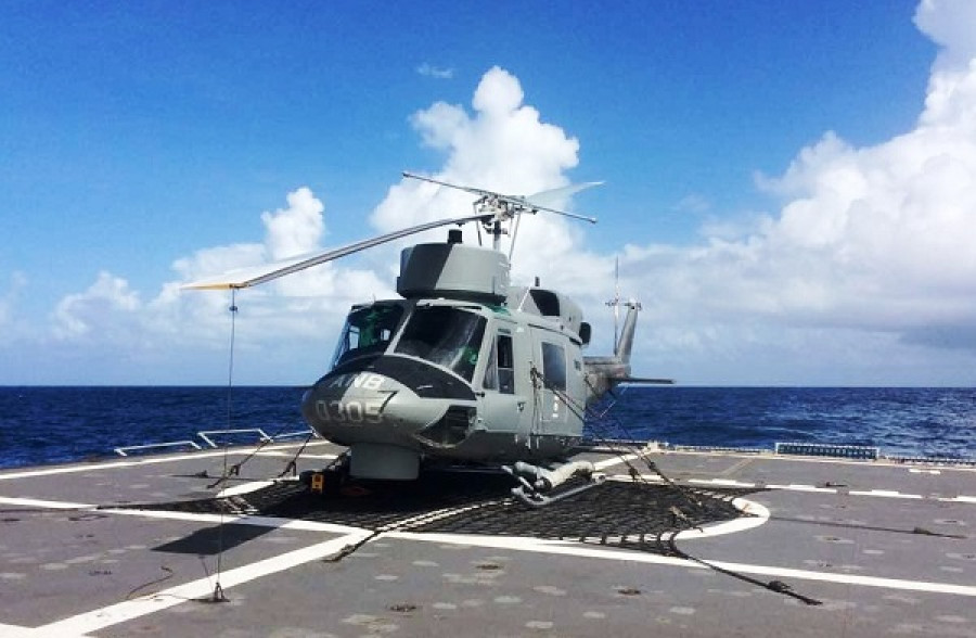El helicóptero AB 212ASW, matrícula ANB 0305, que resultó destruido en accidente aéreo. Foto: Armada de Venezuela.