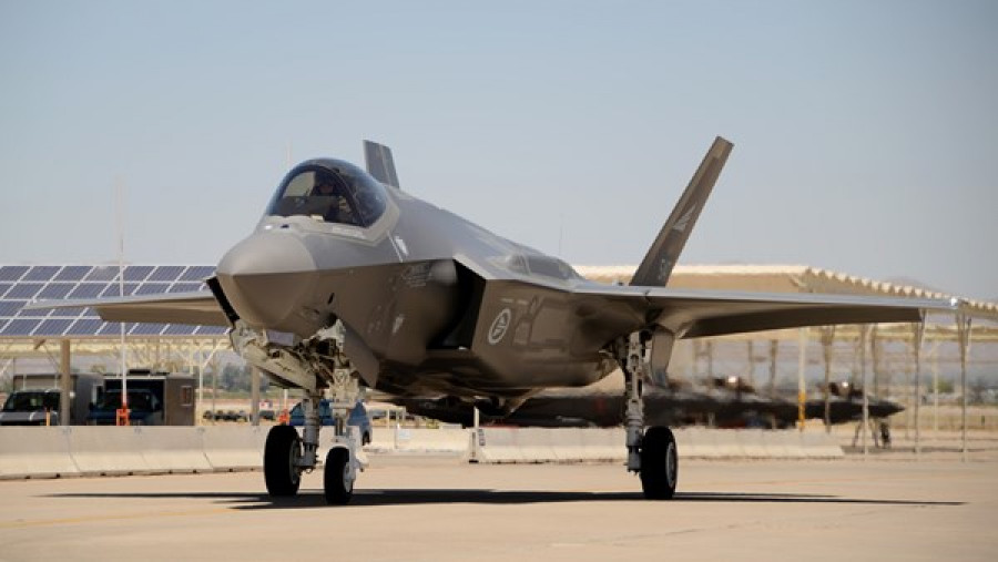 Séptimo F-35 noruego, actualmente en la base Luke de la USAF, en Estados Unidos. Foto: Ministerio de Defensa de Noruega