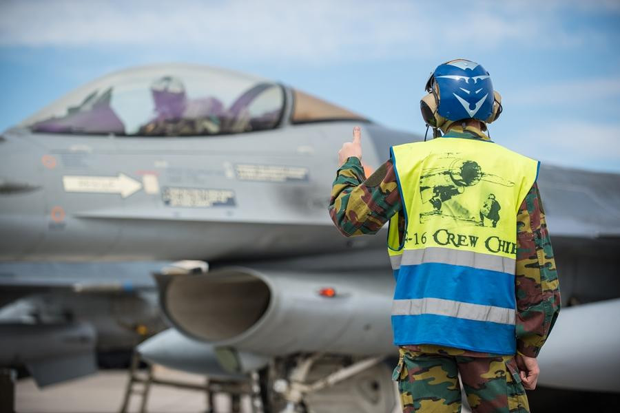 Avión de combate F-16 de la Fuerza Aérea belga. Foto: Ministerio de Defensa de Bélgica