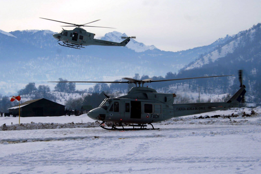 Helicópteros Bell 412EP del Grupo de Aviación N°9. Foto: FACh