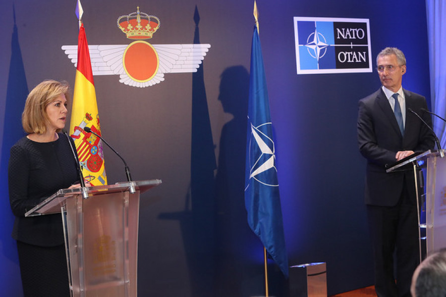 Rueda de prensa de Cospedal y Stoltenberg. Foto: Ministerio de defensa