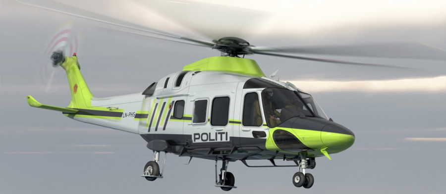 Helicóptero AW169 en configuración policial. Foto: Leonardo