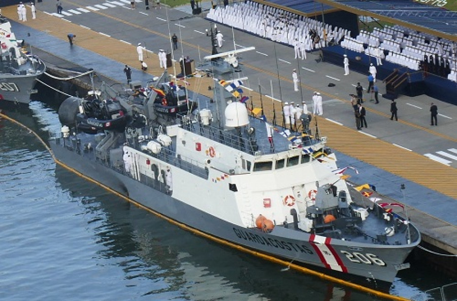 Vista superior de una patrullera marítima PGCP-50 en la Base Naval del Callao. Foto: Marina de Guerra del Perú