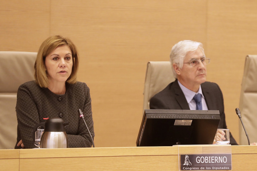 Cospedal en su intervención en la Comisión de Defensa del Congreso. Foto: Ministerio de Defensa