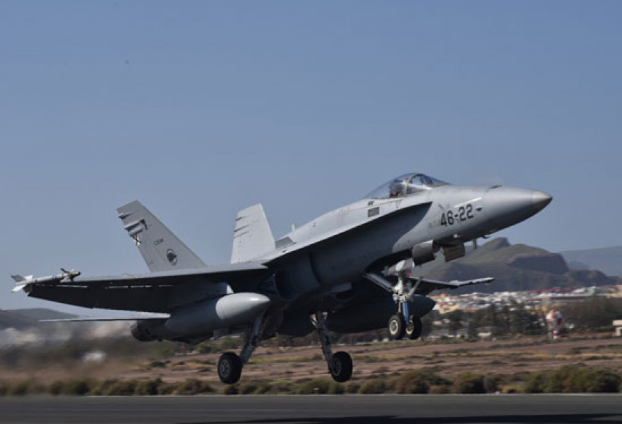 F-18 del Ala 46 en Canarias. Foto: Ejército del Aire