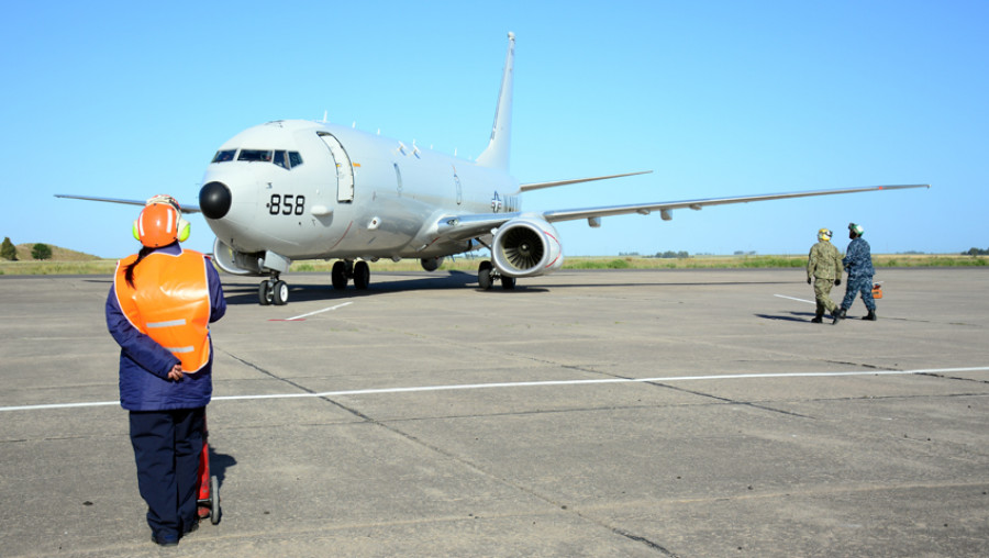Un P-8A Poseidon de EEUU que participa en el operativo: Foto: Armada argentina
