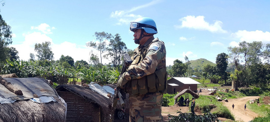 Efectivo uruguayo desplegado en MONUSCO. Foto: Ejército Nacional del Uruguay.