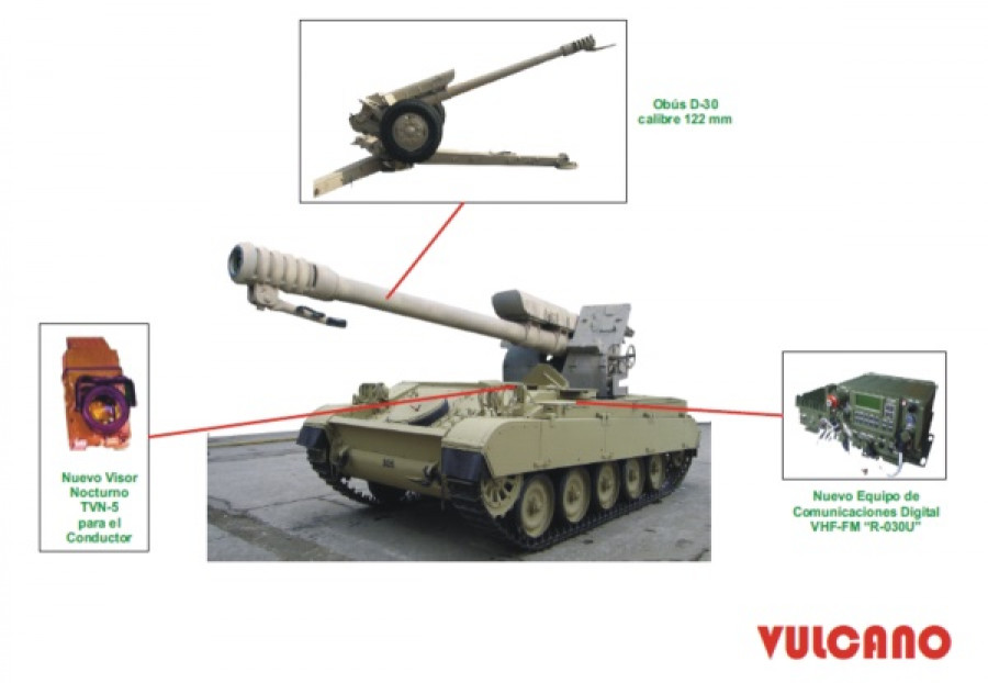 Obús autopropulsado Vulcano. Foto: Diseños Industriales Casanave
