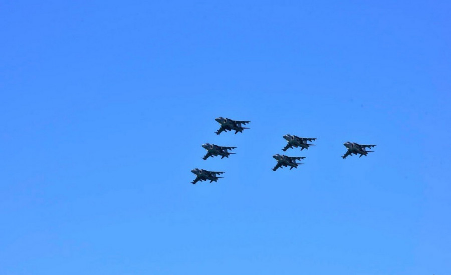 Harrier de la 9ª Escuadrilla de Aeronaves durante la exhibición aérea. Foto: Armada